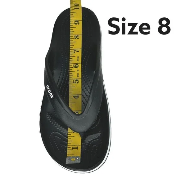 Crocs Bayaband Womens Flip Flop Sandals Size 8 - 9 Black & White‎ Water Friendly - Picture 5 of 14